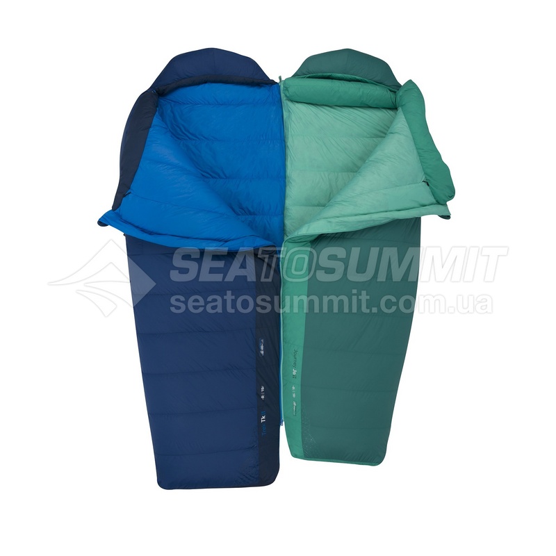 Женский спальный мешок Sea To Summit Journey JoII (-8/-15°C), 170 см - Right Zip, Emerald/Peacock (STS AJO2-WR)