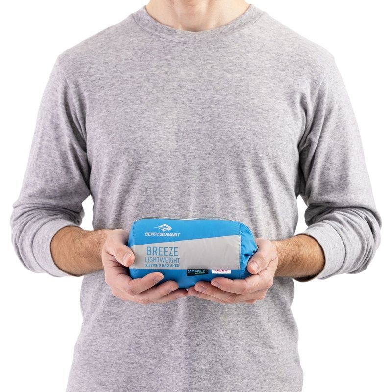 Вкладиш в спальник Sea to Summit Breeze Lightweight Liner, Rectangular w/ Pillow Sleeve 198 см, Cendre Blue (STS 056304)
