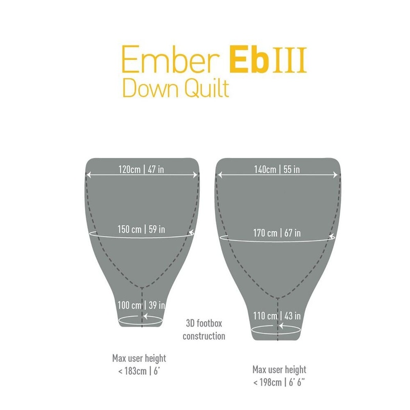 Спальный мешок-квилт Sea To Summit Ember Series Eb3 Ultra Dry (-4/-10°C), 183 см, Grey/Yellow (STS AEB3- R500-UD)