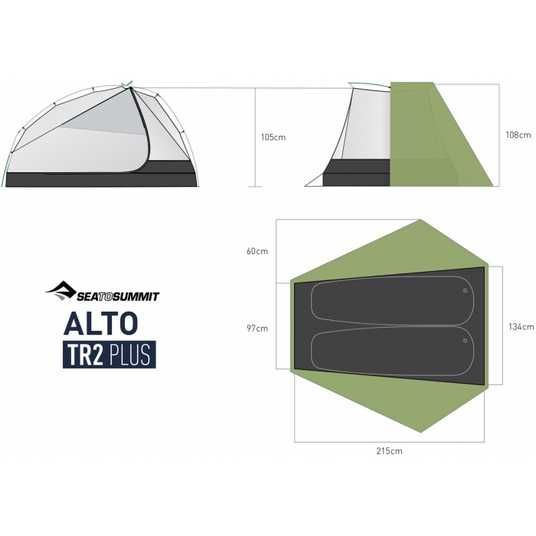 Намет двомісний Sea to Summit Alto TR2 Plus, Fabric Inner, Sil/PeU
