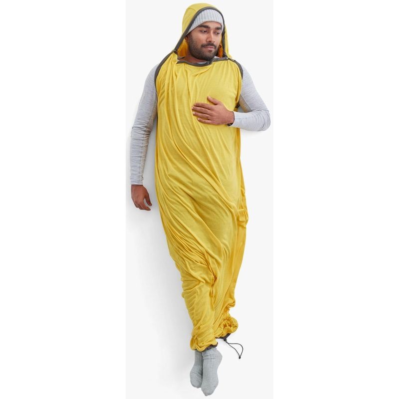 Вкладиш в спальник Sea to Summit Reactor Sleeping Bag Liner, Sulfur Yellow, Standart, Mummy w/ Drawcord, 198 см (STS ASL031061-190906)