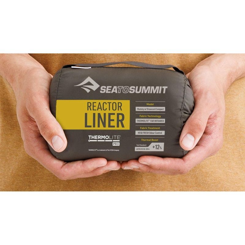 Вкладиш в спальник Sea to Summit Reactor Sleeping Bag Liner, Sulfur Yellow, Standart, Mummy w/ Drawcord, 198 см (STS ASL031061-190906)