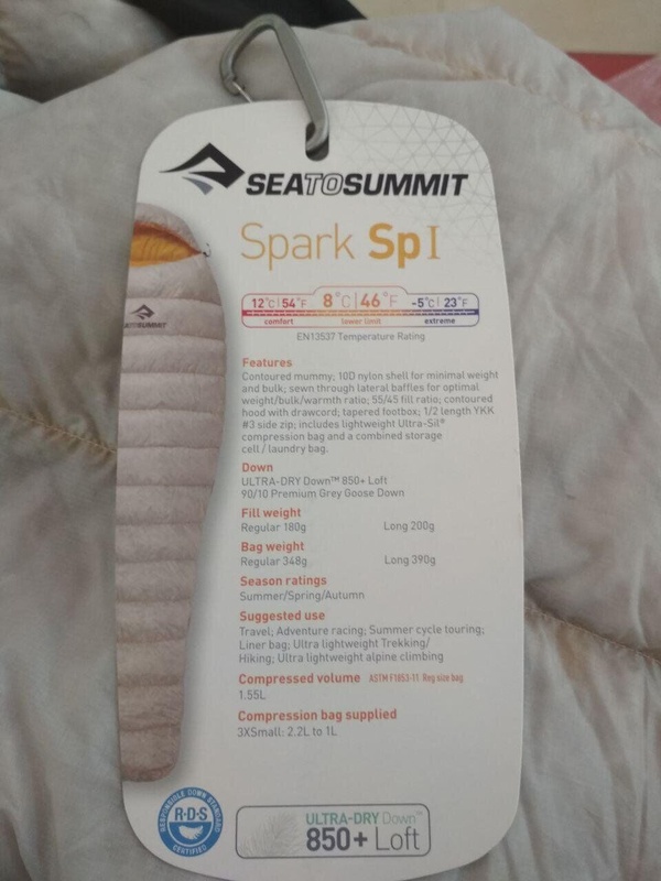 Спальный мешок Sea To Summit Spark Sp1 Ultra Dry (12/8°C), 183 см - Left Zip, Grey (STS ASP1-R180L-UD)