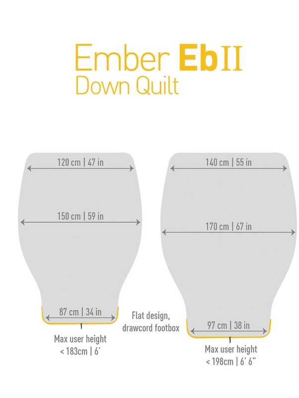 Спальний мішок-квілт Sea To Summit Ember EbI (10/4°C), 198 см, Light Grey/Yellow (STS AEB1-L)