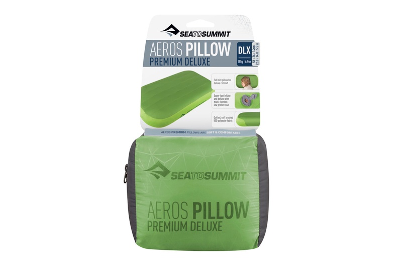 Надувная подушка Aeros Premium Pillow Deluxe, 14х56х36см, Lime от Sea to Summit (STS APILPREMDLXLI)