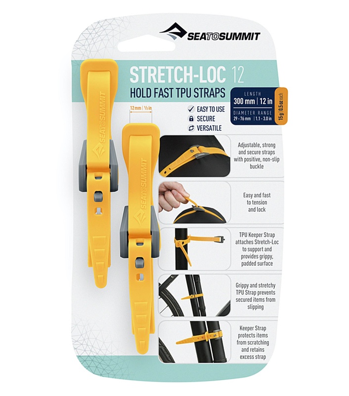 Набір стяжок Sea to Summit Stretch-Loc 12 12mm x 300mm 2 Pack, Yellow (STS ASLSTRP12X300YW)