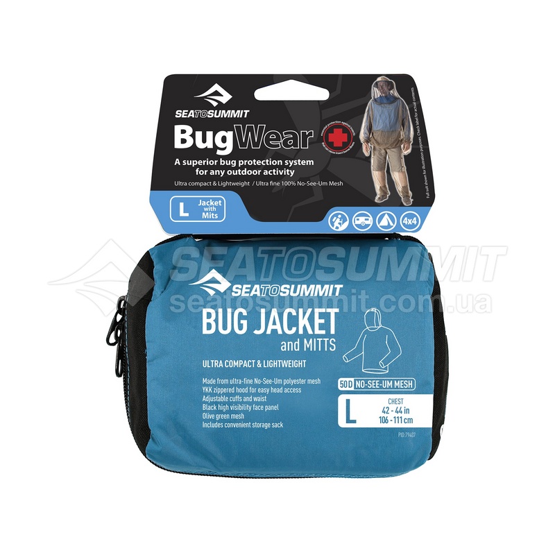 Куртка от комаров с перчатками Sea To Summit Bug Jacket Olive, L (STS ABUGJMLG)